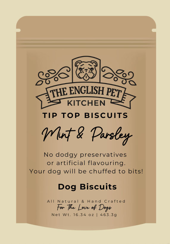 mint and parsley dog biscuits